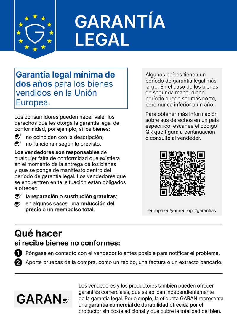 EU-Gewährleistungslabel: gesetzliche Mängelhaftung