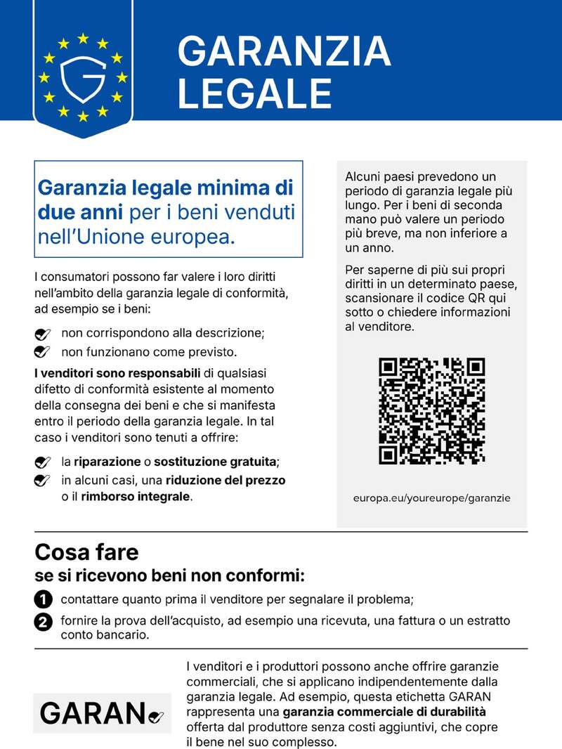 EU-Gewährleistungslabel: gesetzliche Mängelhaftung